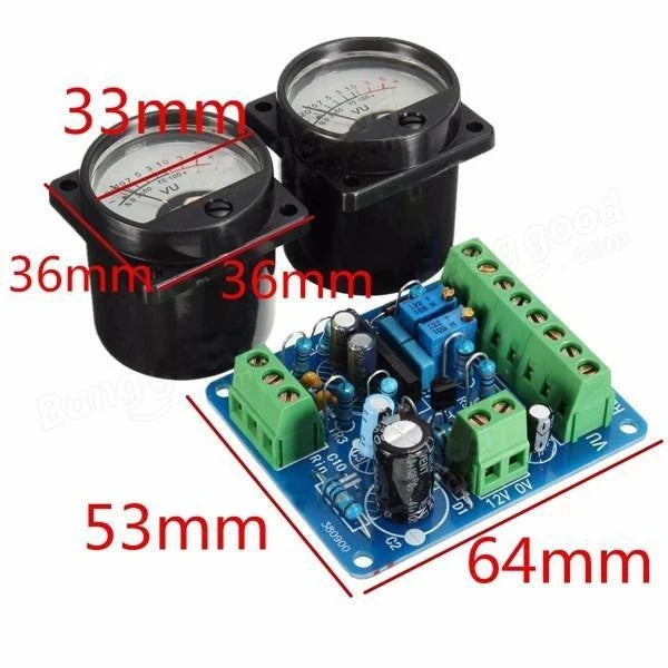 Custom Audio Level Amp Driver Board With Two VU Meter Module Manufacturer