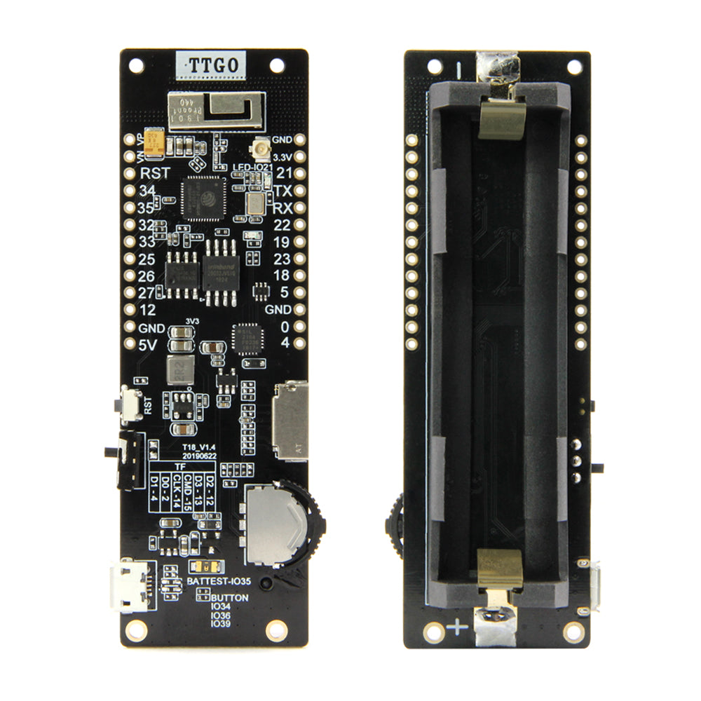 TTGO T-Cell WiFi & Module 18650 Battery Holder Seat 2A Fuse ESP32 4 MB SPI Flash 4 MB Psram Micropython Custom PCB customize