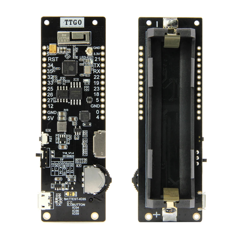 Custom TTGO T-Cell WiFi & Module 18650 Battery Holder Seat 2A Fuse ESP32 4 MB SPI Flash 4 MB Psram Micropython Custom PCB Manufacturer