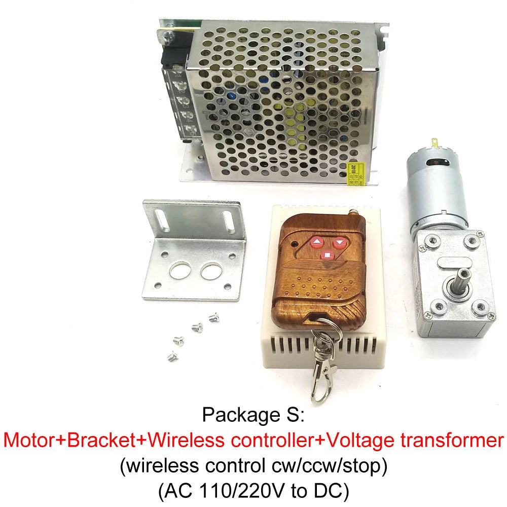 Custom Worm Gear Motor DC Reducer Motor 12V Worm Reduction Gearbox Engine Self-Locking Geared Motor Brush JGY-395 Manufacturer