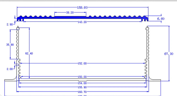 Custom black color aluminum housing case for electronics project case 161*71*80/220mm Manufacturer