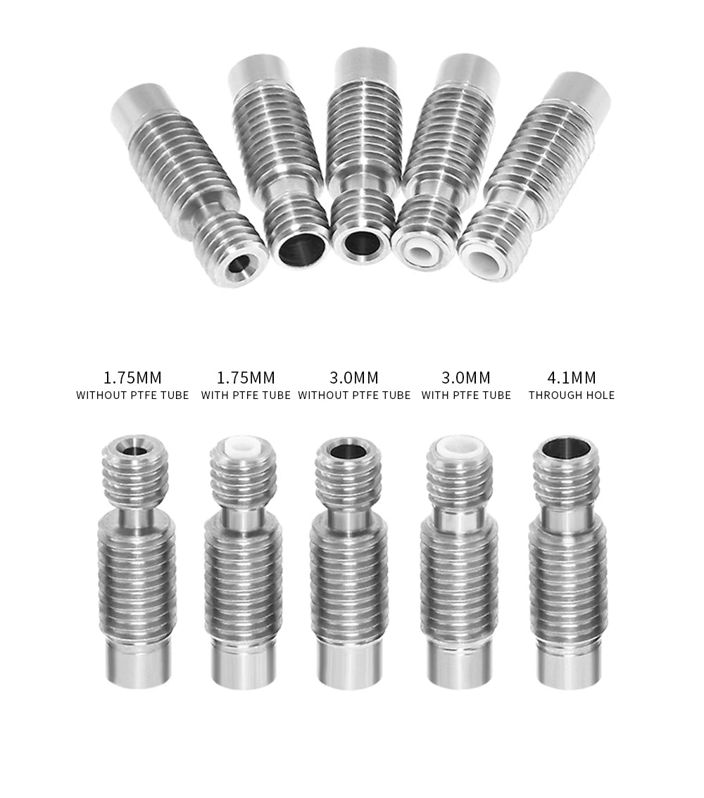 Custom 3D Printer Part V6 Remote Throat Heat Break Hotend M6 For 1.75 /3.0/4.1mm Filament Stainless Steel 3D Printer parts v6 Throat Manufacturer