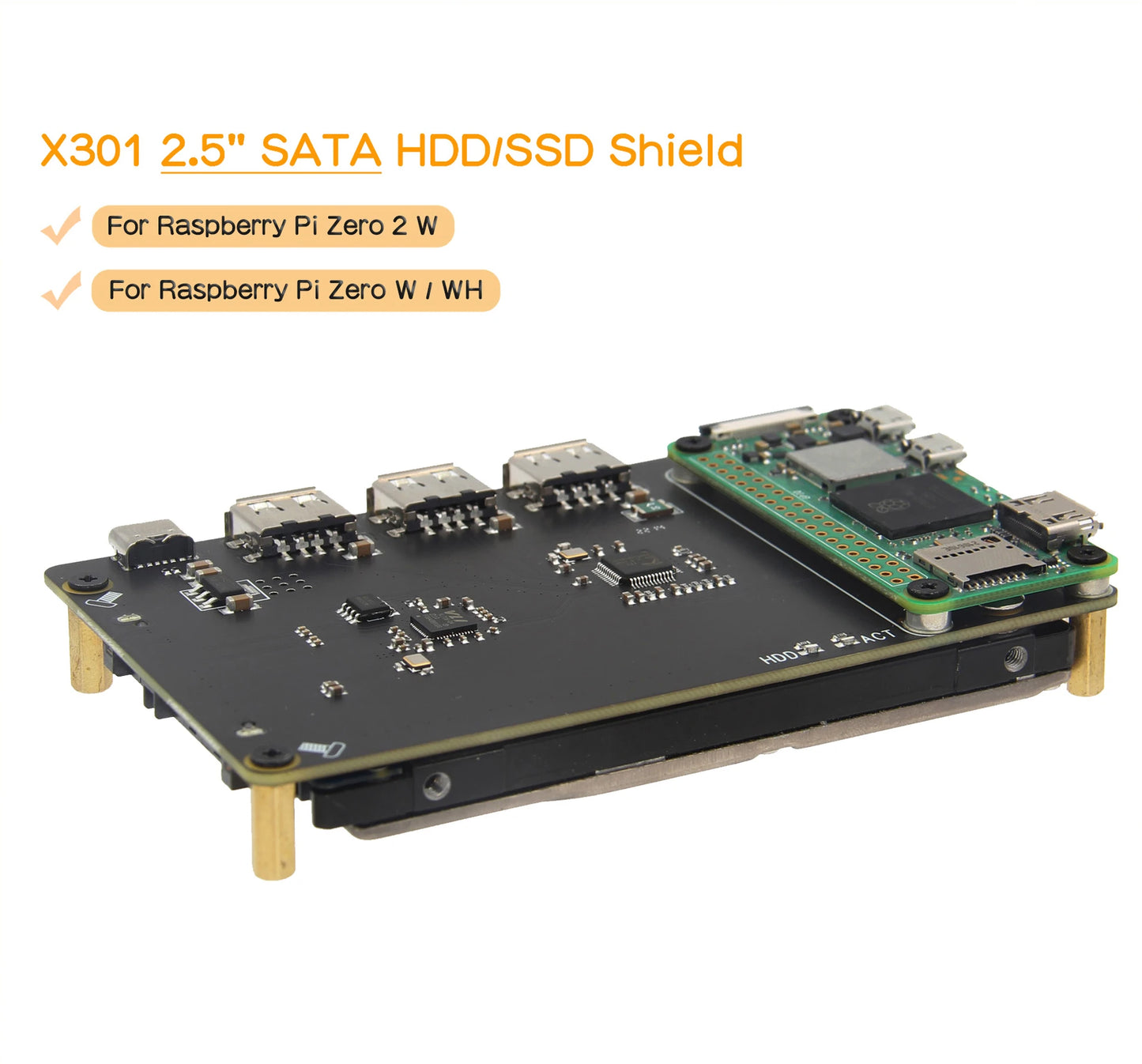 Custom X301 2.5 "Sata Hdd/Ssd Nas Storage Uitbreidingskaart Usb Hub Voor Raspberry Pi Nul 2 W / Zero W Manufacturer
