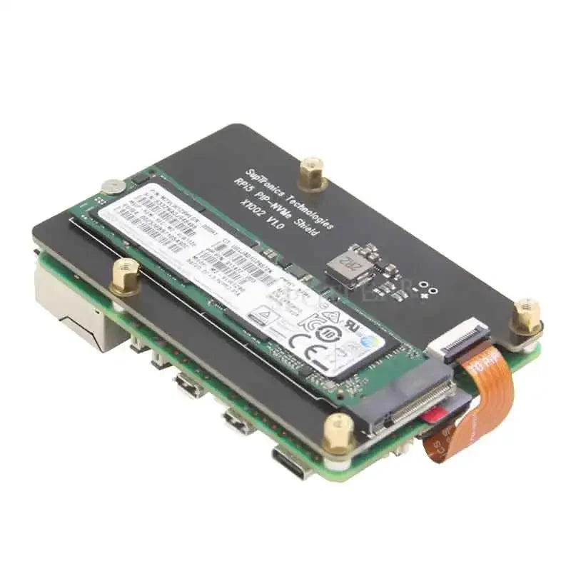 Custom Pi5 X1002 Raspberry Pi 5 Metal Case PCIe to M.2 NVMe SSD Adapter Extension Board HAT 2280 2242 2230