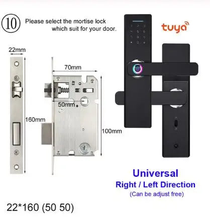 Custom Wifi Electronic Door Smart Lock With Tuya APP Remotely Biometric Fingerprint Smart Card Password tuya smart lock Manufacturer