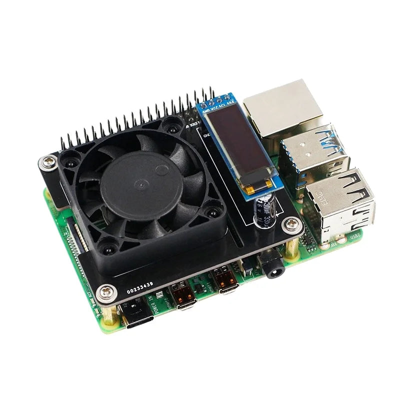 Custom Lonten Raspberry Pi 4B/3B+/3B Ice Cooling Fan Intelligent Temperature Control Expansion Board CPU Information Fan LCD Manufacturer