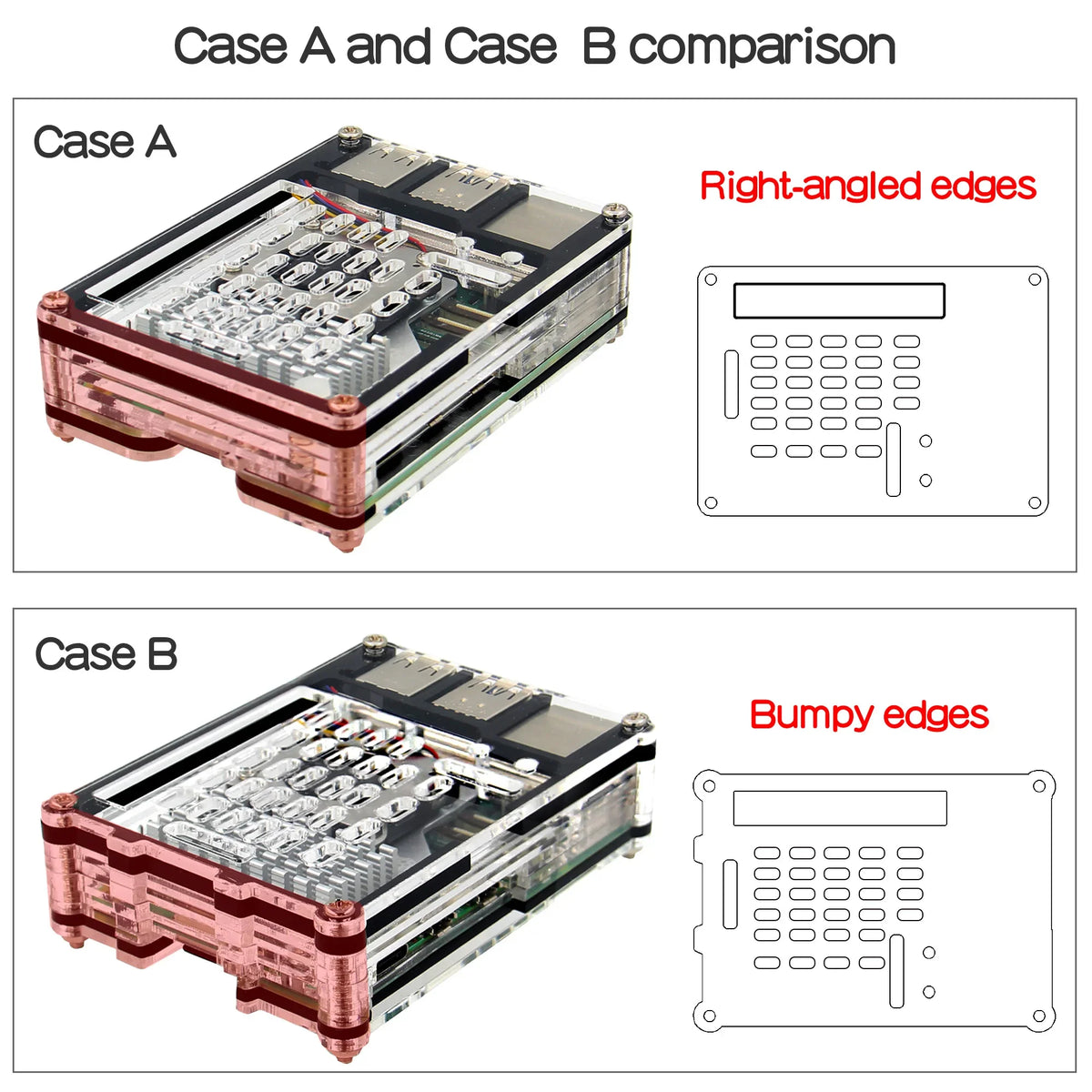 Custom 4GB/8GB Raspberry Pi 5 Acrylic Shell 5 Case for Electronic Components
