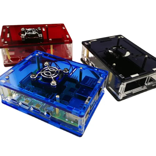 Custom In Stock !!!! Raspberry Pi 4 full cover acrylic Case Box can assemble Cooling Fan for Raspberry Pi 4 case Manufacturer