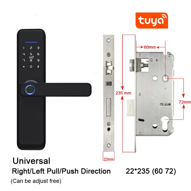 Custom Hot Waterproof Tuya APP smart lock Fingerprint door lock WiFi Smart door lock RFID Card Electronic Digital Security password loc Manufacturer