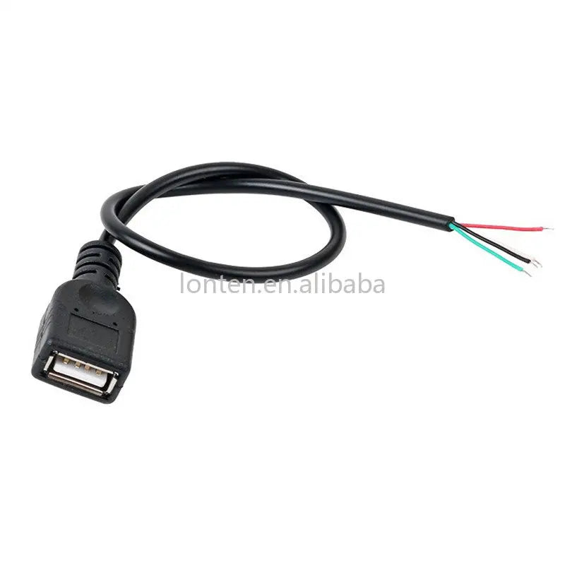 Custom 30cm Power Supply Cable 2 Pin USB 2.0 A Female male 4 pin wire Jack Charger charging Cord Extension Connector DIY 5V line Manufacturer