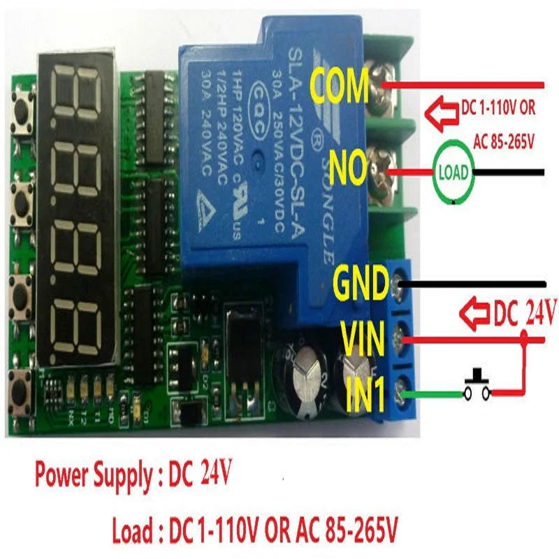 Custom OEM IO23C01_24V*2 2PCS DC 24V 30A 2.5-24V High Trigger Cycle Timer Time Delay Relay Switch Board for Power Supply Charging modul Manufacturer