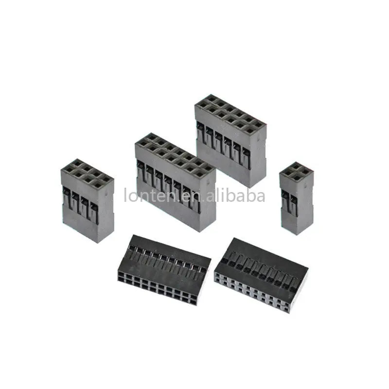 Custom 62PCS/Box Double Row DuPont Rubber Shell 2.54mm Spacing DuPont Wire Plug Connector Black 2*2/3/4/7/8/9/10P Manufacturer