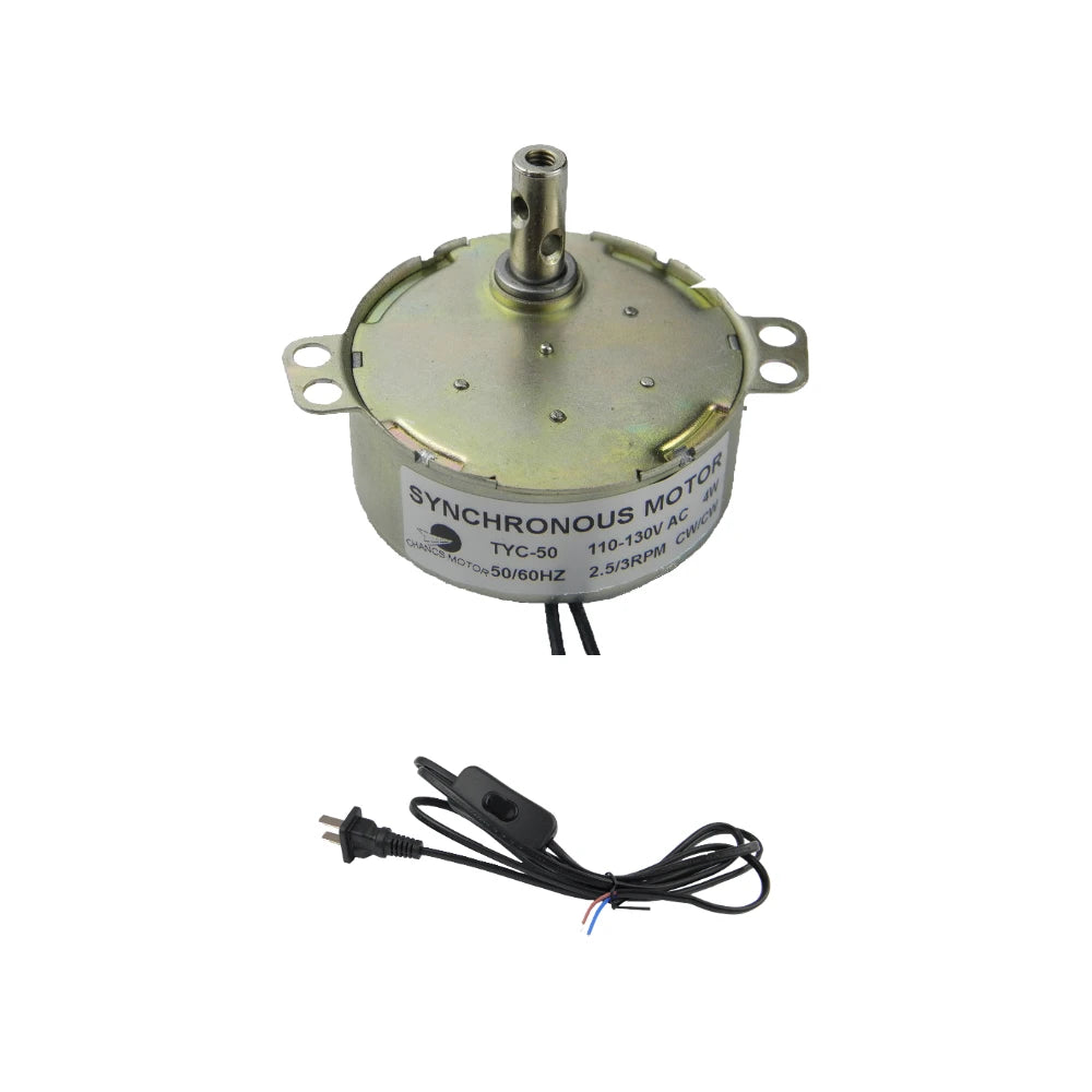Custom TYC-50 110V/220V 2.5-3RPM Synchronous Incubator Motor Turn The Eggs Kit With Lamp Cord 1.8m Length Power Cord Switch Plug Manufacturer