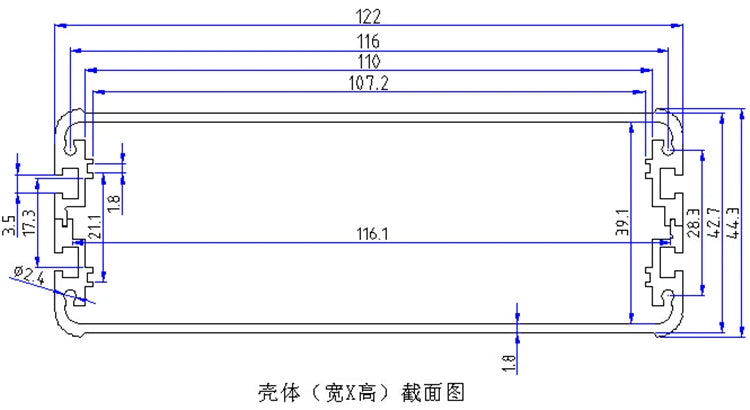 Custom gray color aluminum housing case for electronics project case 45(H)x122(W)x140(L) mm Manufacturer