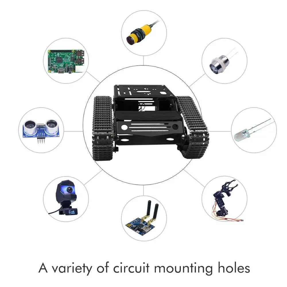 Custom Custom smart robot car Tank chassis kit aluminum alloy motor Raspberry PI DIY remote control robot Manufacturer