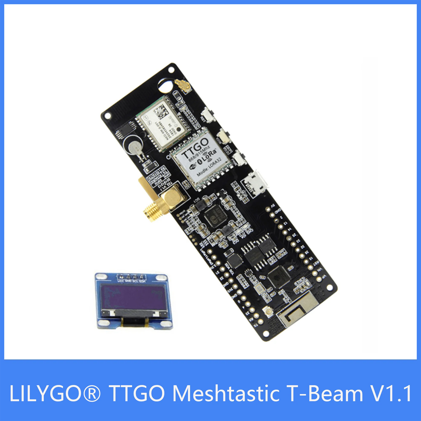 Custom TTGO Meshtastic T-Beam V1.1 ESP32 433/868/915/923Mhz WiFi BLE Lora ESP32 GPS NEO-6M sma18650 Battery Holder With OLED Manufacturer