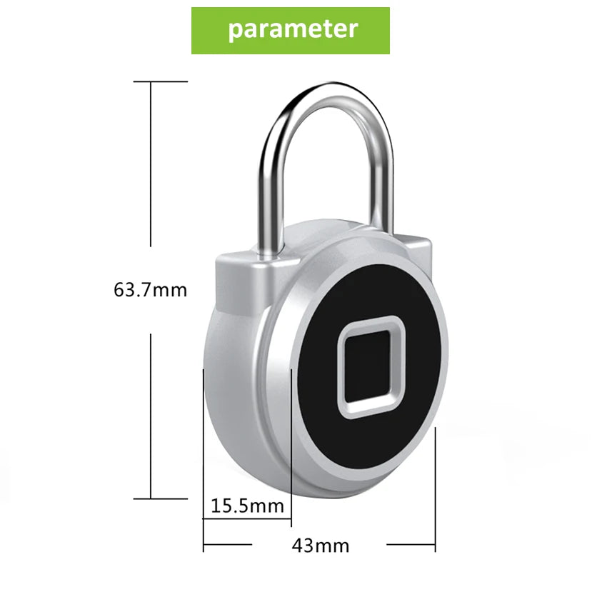Custom Lonten Smart home Biometric Fingerprint Padlock Backpack Waterproof Smart Lock fingerprint lock Manufacturer