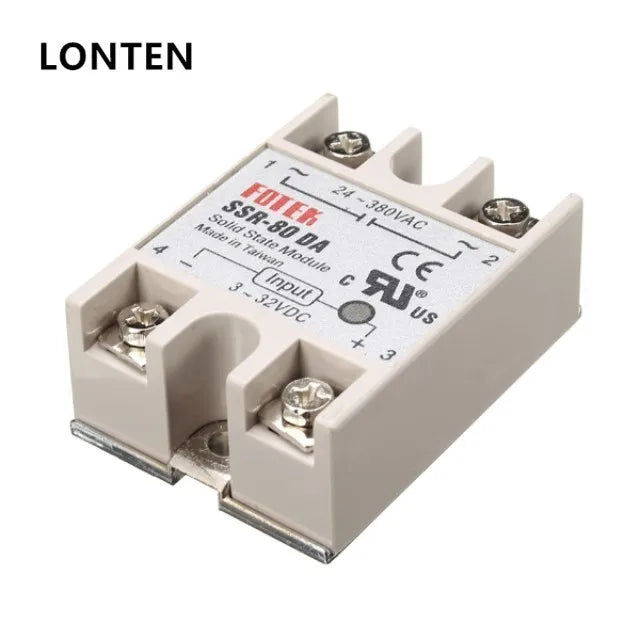 Custom Lonten 80A SSR-80DA Solid State Relay Module DC To AC 24V-380V Output Manufacturer