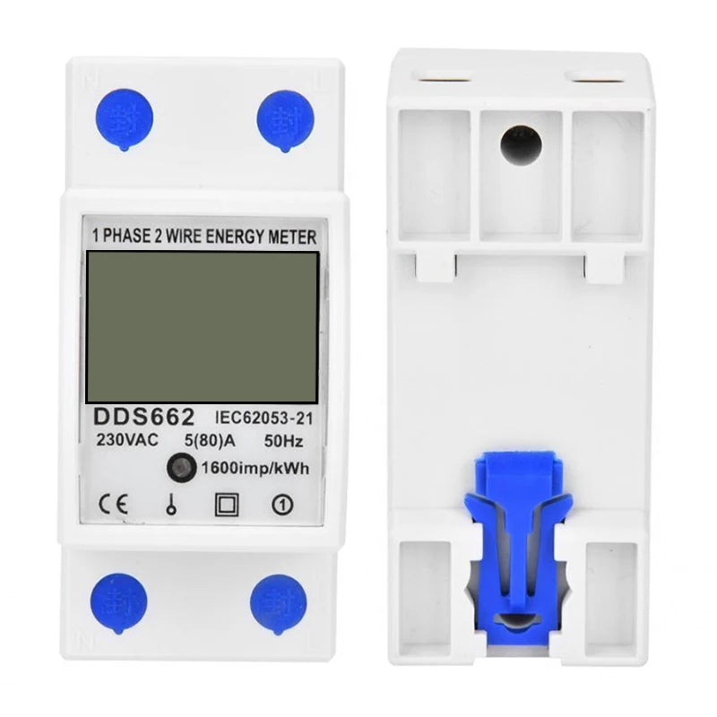 Custom Lonten Din-rail Meter 5-80A DDS662 LCD Backlight Digital Display Single Phase Electronic KWh Meter Manufacturer