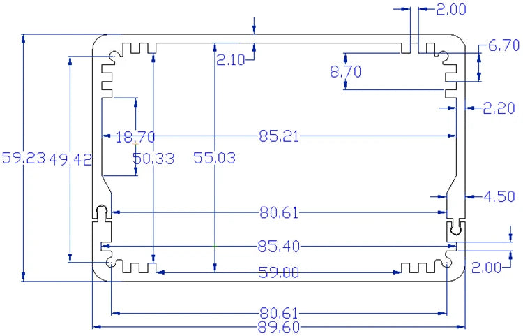 Custom Silver Aluminium Enclosure Case Mini Electronic Project Box 90x59x100/120mm Manufacturer
