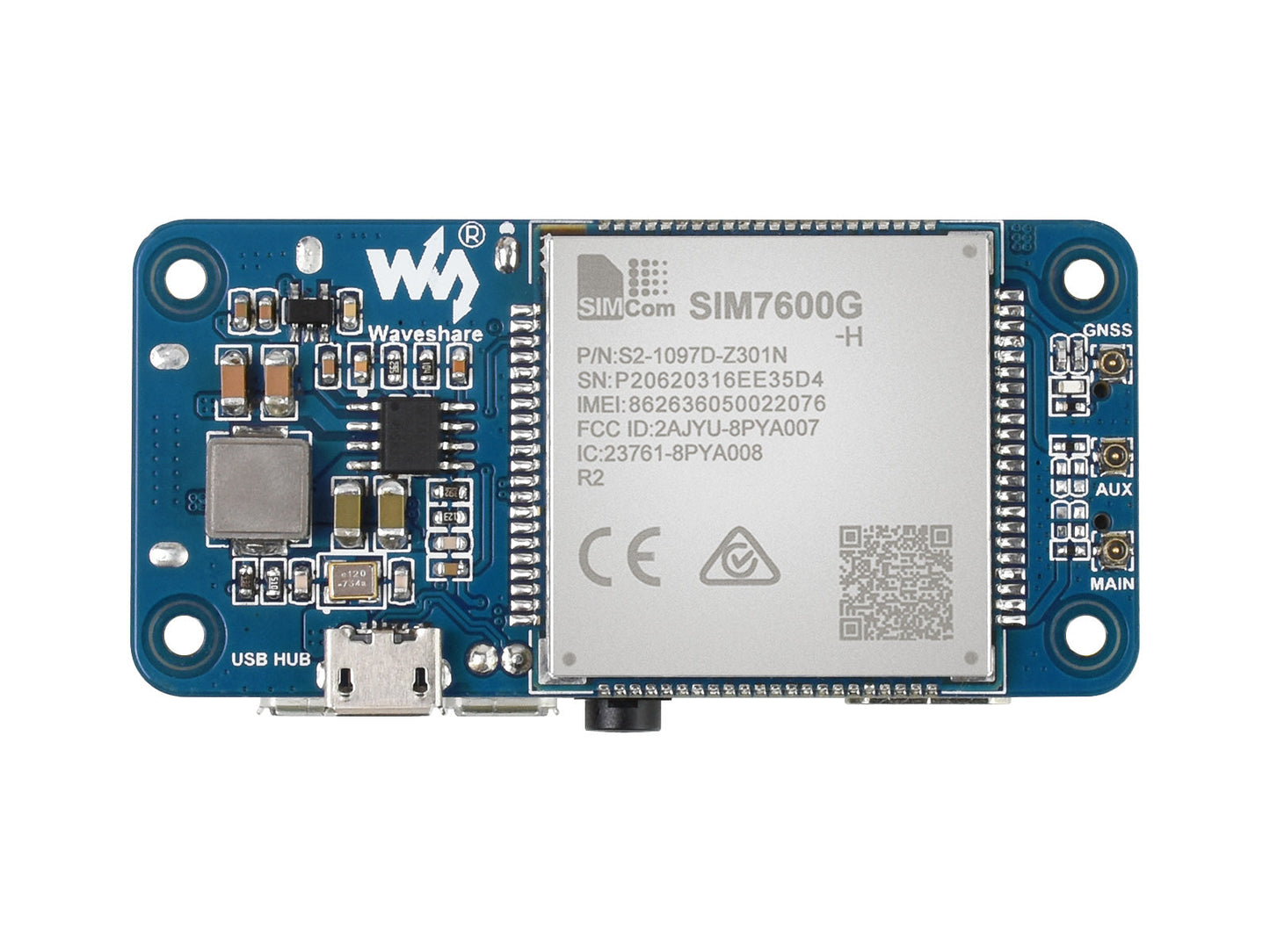 SIM7600G-H 4G Hoed (B) Voor Raspberry Pi lte Cat-4 4G / 3G / 2G Ondersteuning Custom PCB pcba scheme development customize