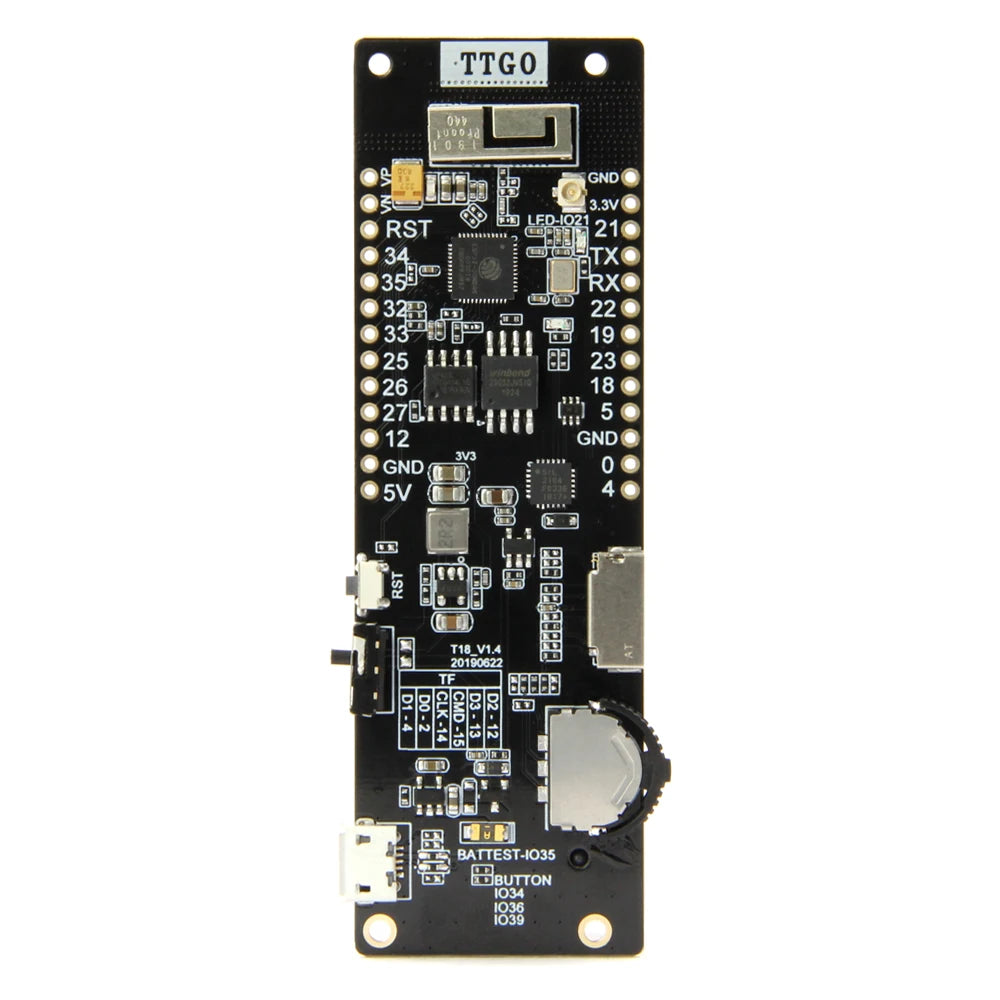 Custom TTGO T-Cell WiFi & Module 18650 Battery Holder Seat 2A Fuse ESP32 4 MB SPI Flash 4 MB Psram Micropython Custom PCB Manufacturer