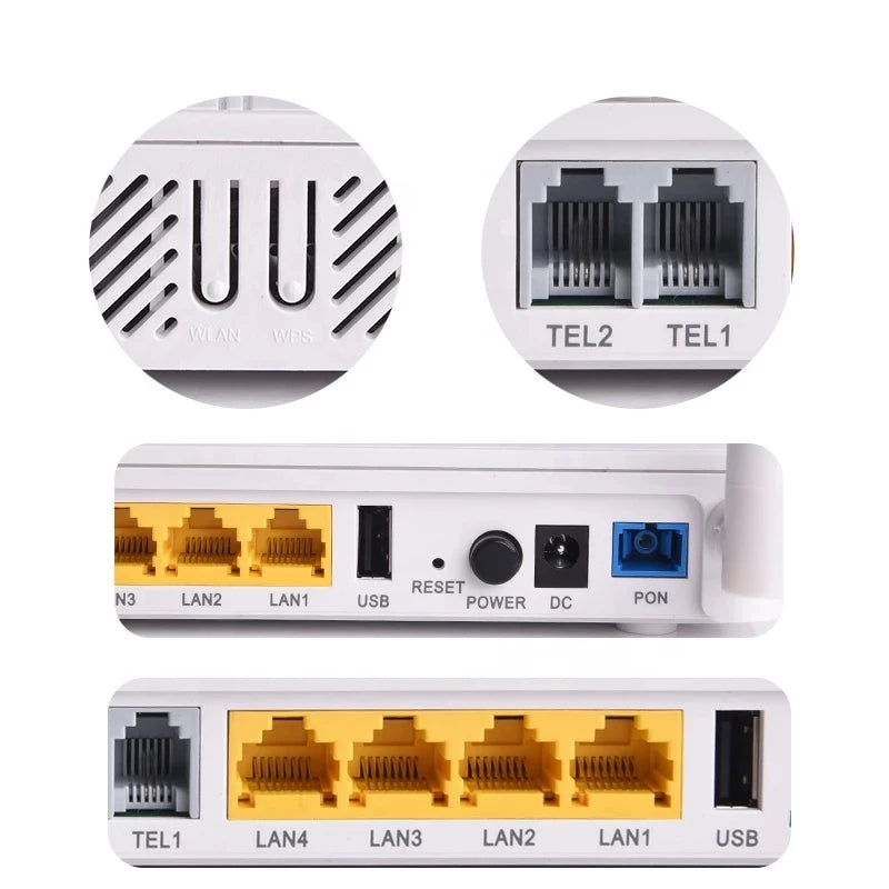 Custom FTTH Equipment Fiber Optical Modem 4Ge 2 Voip 2.4G 5G Usb Dual Band 5Dbi Wifi Ac Router Manufacturer