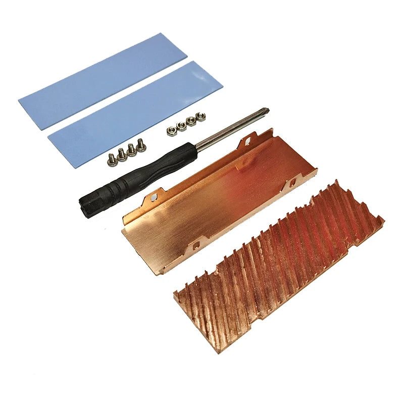 Custom Pure Copper Dustproof Heatsink Cooler Heat Sink Cooling Metal Sheet Thermal Pad for M.2 NGFF 2280 PCI-E NVME SSD Manufacturer