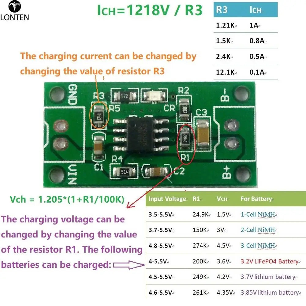 Custom 1A 1.2V 2.4V 3.6V NiMH Battery Dedicated Charger 1.5V 3V 4.5V CC/CV Charging Module Board Manufacturer