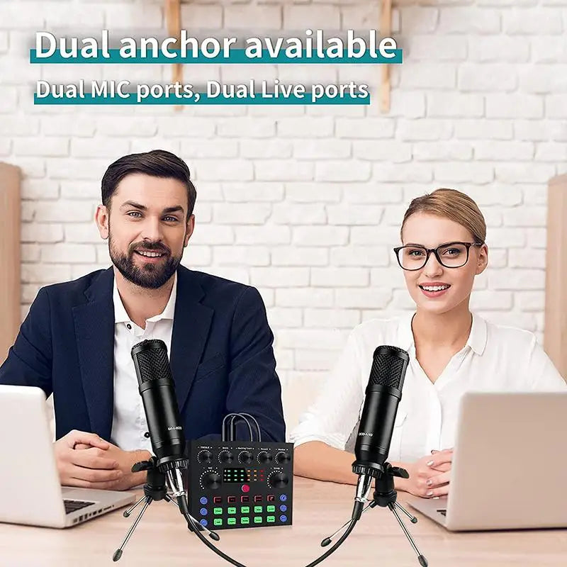 Custom BM800 Condenser Microphone Kit with Audio Mixer for Streaming,Voice Changer Microphone for Live Podcast Equipment Bundle,Karaoke Manufacturer