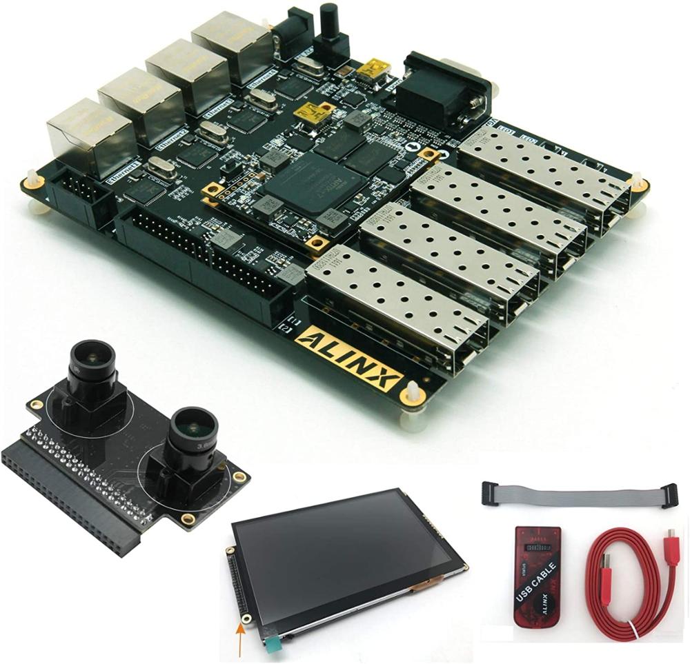 AX7101 Brand XILINX A7 FPGA Development Board Artix-7 XC7A100T 4 Ethernet 4 SFP RS232 VGA fpga Evaluation kit Custom PCB