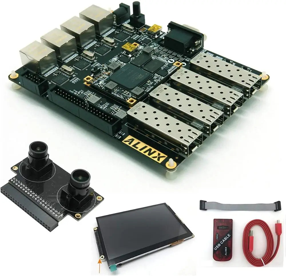Custom AX7101 Brand XILINX A7 FPGA Development Board Artix-7 XC7A100T 4 Ethernet 4 SFP RS232 VGA fpga Evaluation kit Custom PCB Manufacturer