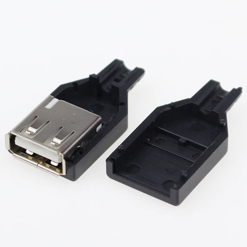 Custom IMC hot New (5pcs Male+5pcs Female) USB 4 Pin Plug Socket Connector With Black Plastic Cover Manufacturer