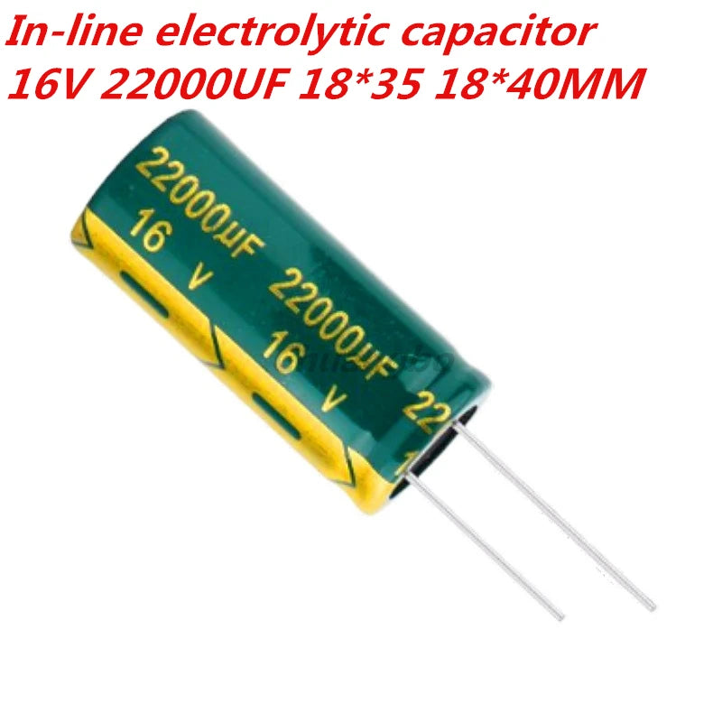 Custom 5PCS-20PCS 16V22000UF 18*25 18*40 22000UF 16V Low ESR/Impedance high frequency aluminum electrolytic capacitor size Manufacturer
