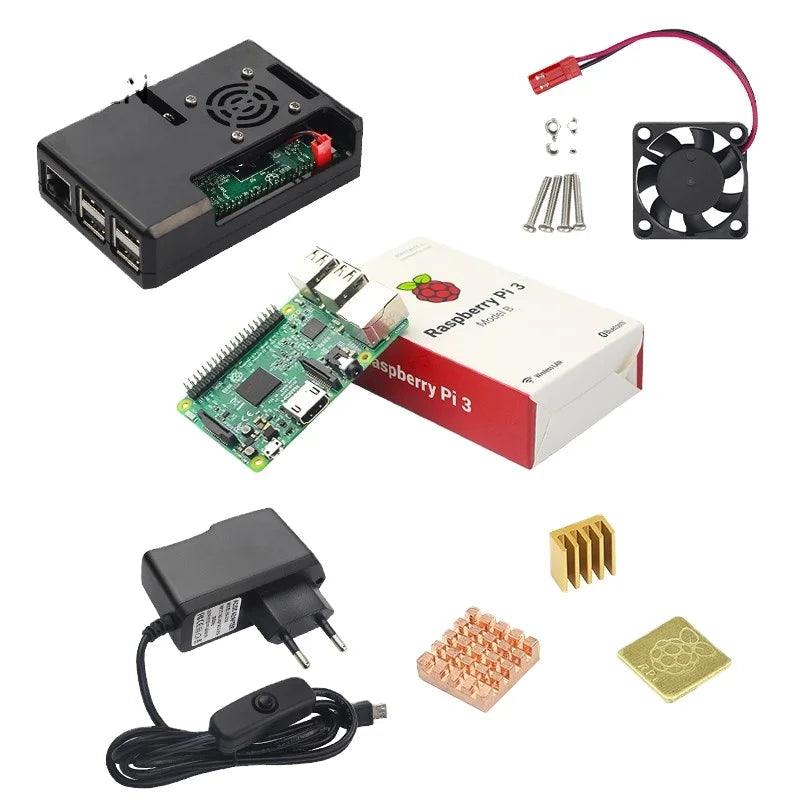 Custom Lonten Raspberry Pi 3 Model B or Raspberry Pi 3 Model B Plus + ABS Case + Cooling Fan + + Heat Sink + Power Adapter + Cable Manufacturer