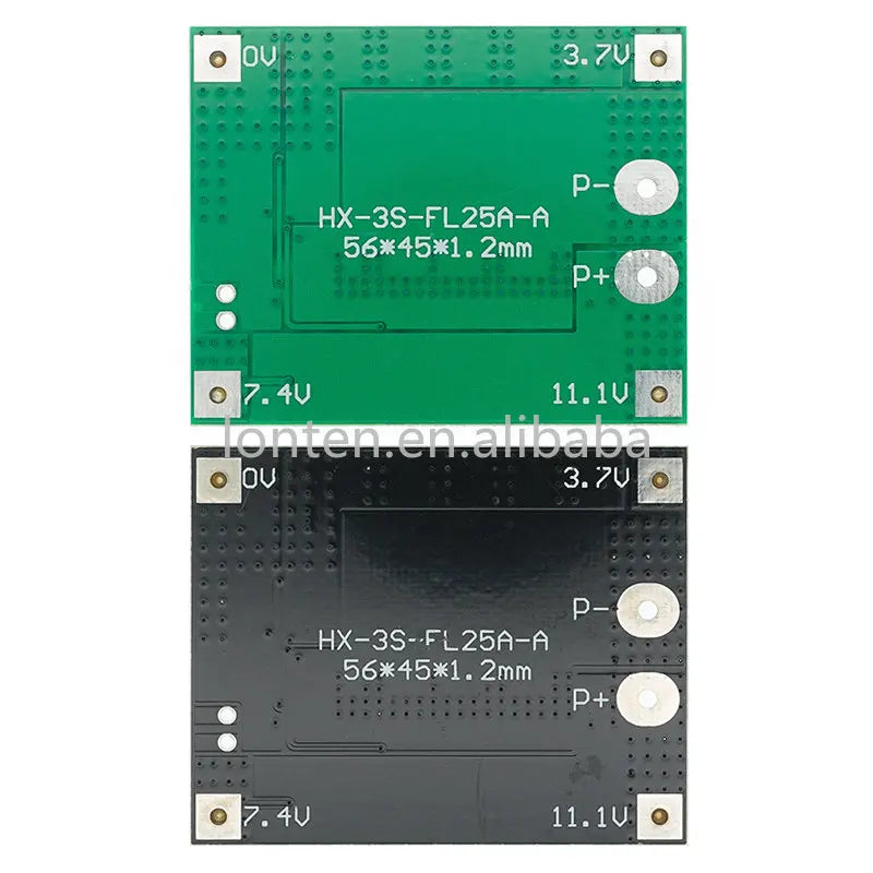 Custom Original chip 3S 25A Li-ion 18650 BMS PCM Battery Protection Board With Balance For li-ion Lipo Battery Cell Pack Module Newest Manufacturer