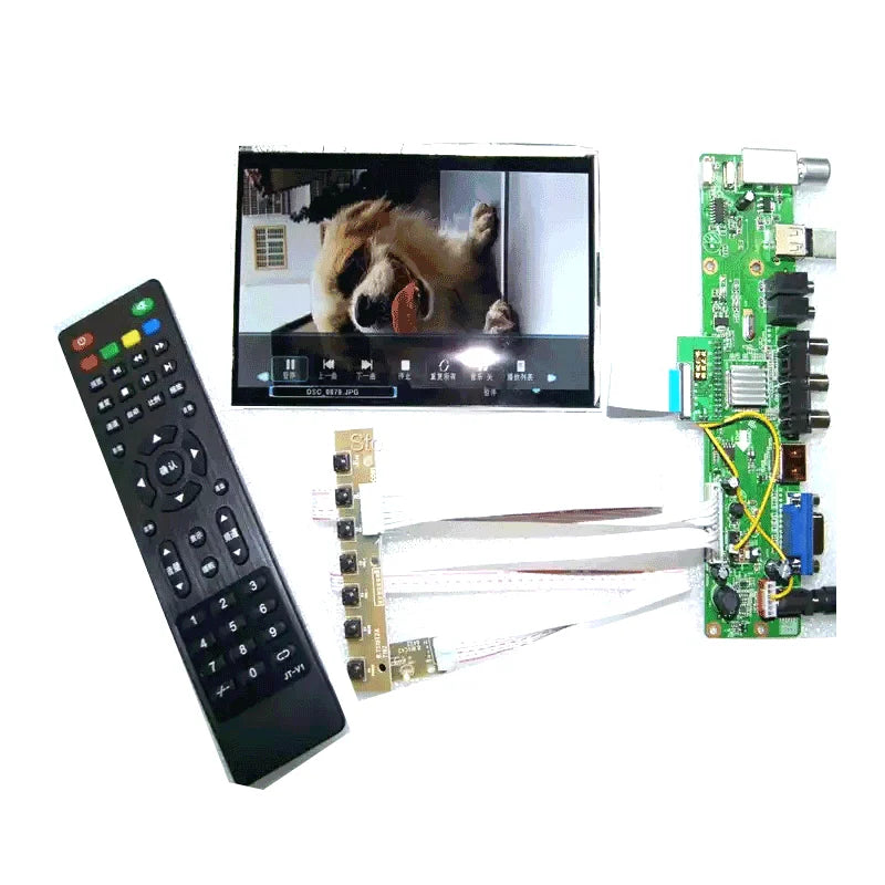 Custom TV+USB audio input/output+AV+HD+ VGA LCD driver board + 7 inch IPS HSD070PWW01-B01 DIY small TV sets Support screen function Manufacturer