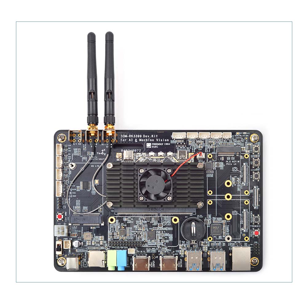 SOM-RK3399 AI Developer kit WiFi BT Support Gbps Ethernet and Dual-screen display Android/Ubuntu/QT/buildroot IN/OUT Custom PCB customize