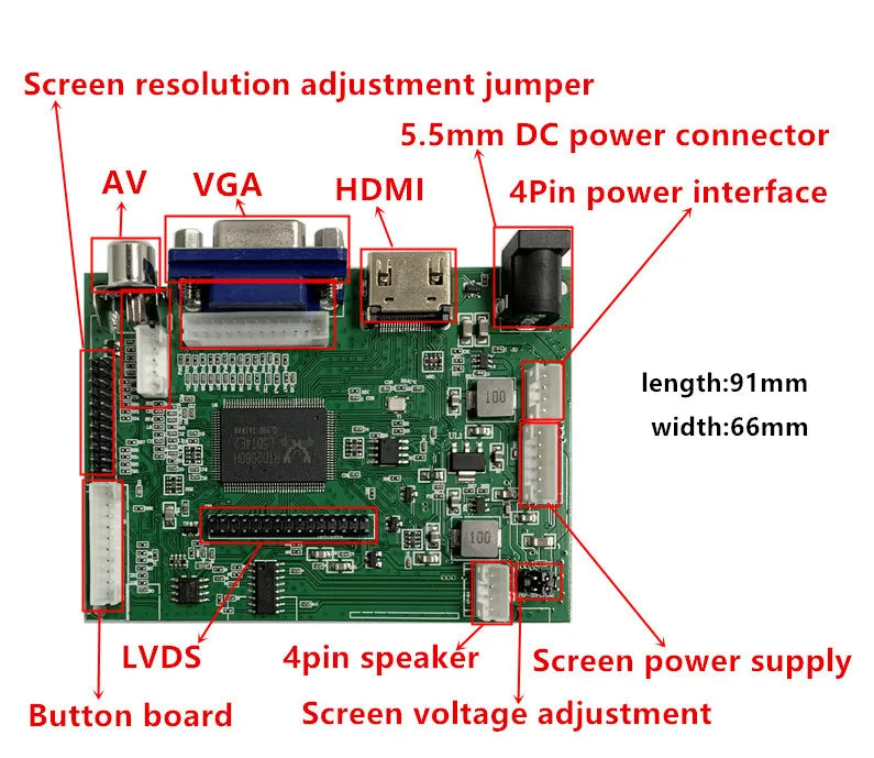 Custom 14 Inch LCD Screen Display Monitor Driver Control Board 2AV HD-Compatible VGA For Raspberry Pi Banana/Orange Pi Mini Computer Manufacturer