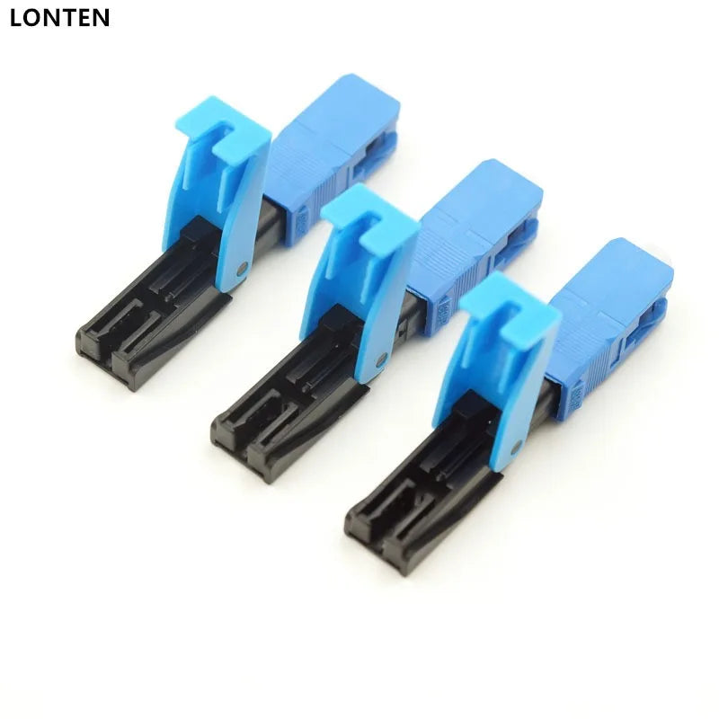 Custom 100PCS FTTH SC UPC Optical fiber covered wire SC UPC quick connector FTTH Fiber Optic Fast Connector SC Connector Manufacturer