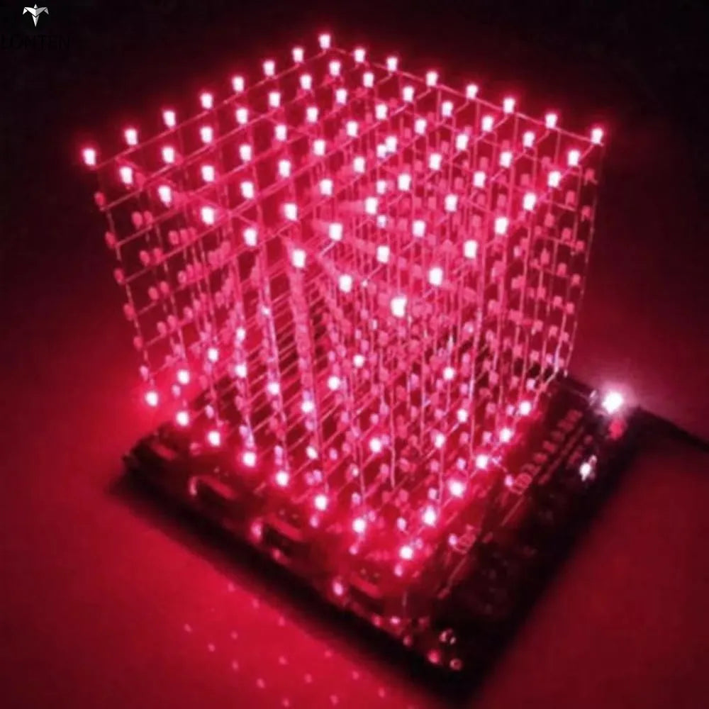 Custom Lonten 3D LED Square 8x8x8 LED Cu-be 3D Light Square Blue LED Electronic DIY Kit Tempered ability novelty news 3mm led Manufacturer