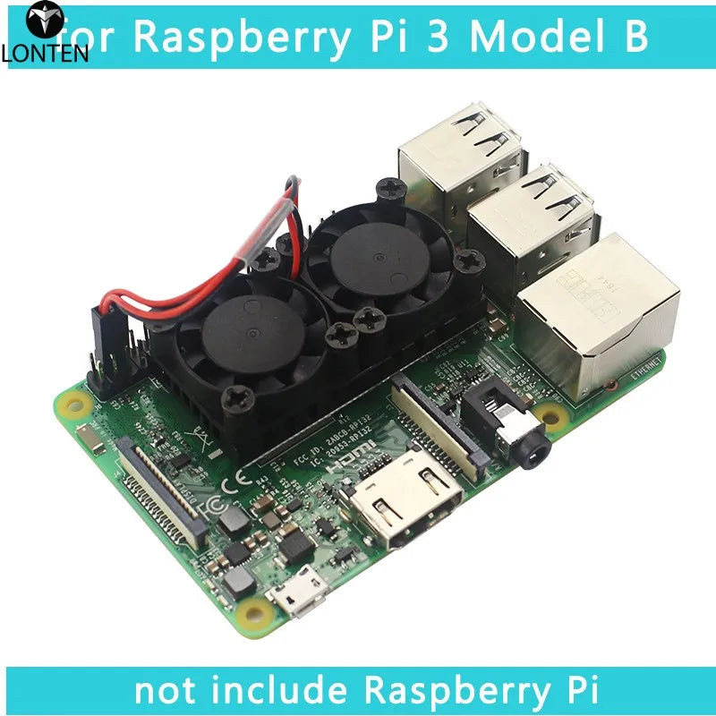 Custom Lonten Raspberry Pi Model B Dual Fan with Heat Sink Ultimate Double Cooling Fans Cooler Optional Raspberry Pi fan Manufacturer