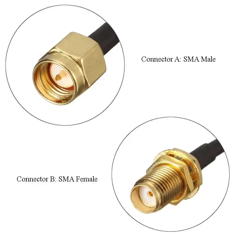 Custom 15cm Low Loss Antenna Extension Cord Wire Fixed Base Male to Male Male to Female RG316 0-6G modules Manufacturer