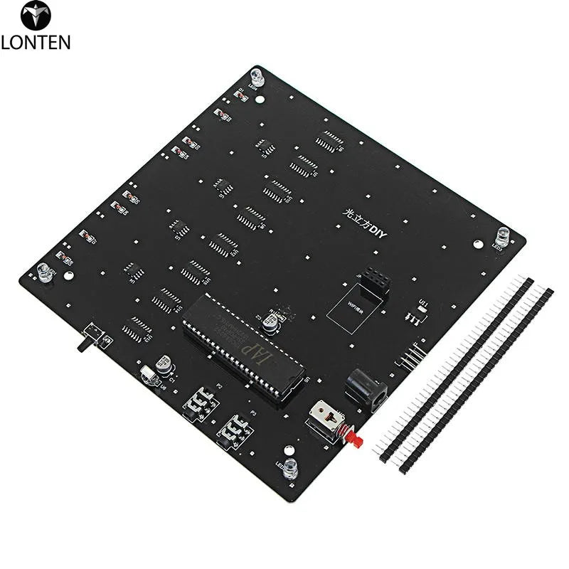 Custom Lonten DIY WIFI APP 8x8x8 3D Light Cu-be square Kit Red Blue Green LED MP3 Music Spectrum Electronic Kit No Housing Manufacturer