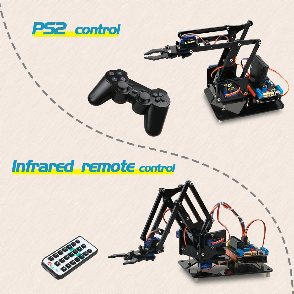 Custom Mechanical Arm Robot Car Learning Starter Kit PS/2.4G wireless control,for R3 Robot Manufacturer