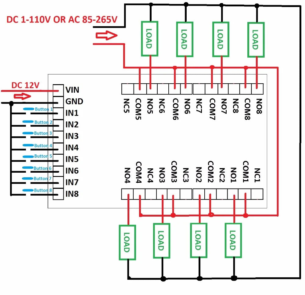 Custom OEM DC 12V 8 Channels Multifunction Timer Delay Relay Board Time Switch Timing Loop Interlock Self-locking Momentary Bistable Manufacturer