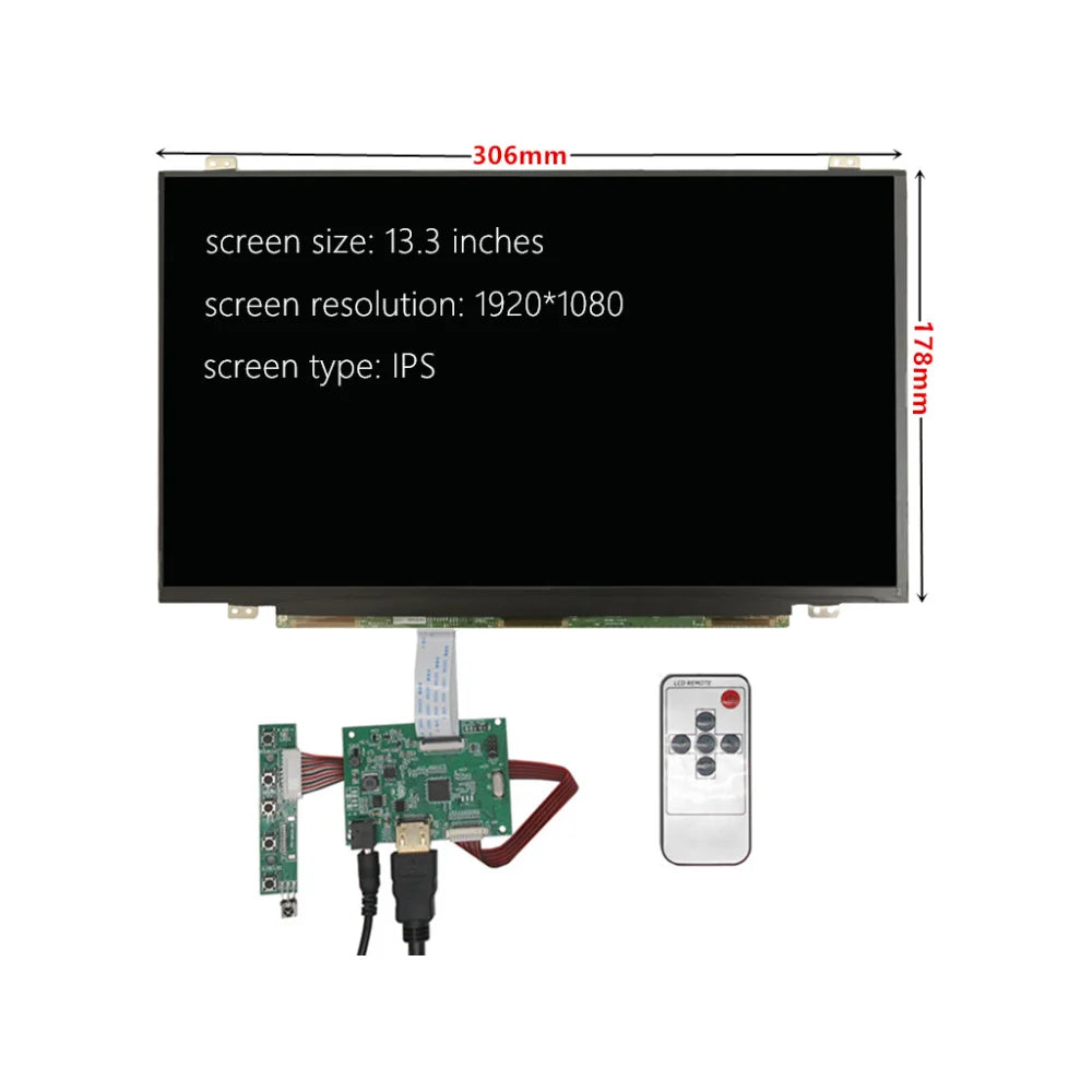 Custom 13.3 InchFor Raspberry Pi Banana/Orange Pi Mini Computer IPS LCD Screen Display Monitor HD-Compatible Driver Control Board Manufacturer