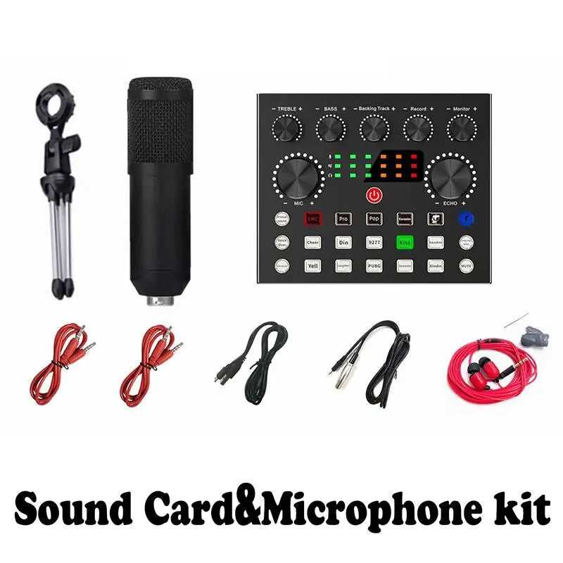 Custom BM800 Condenser Microphone Kit with Audio Mixer for Streaming,Voice Changer Microphone for Live Podcast Equipment Bundle,Karaoke Manufacturer