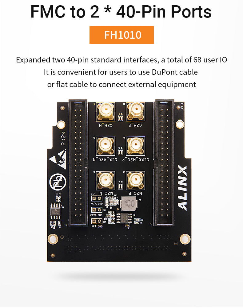 Custom FL1010: FMC LPC Interface to 40-Pin Expansion Ports Interface Adapter Board FMC Daughter Board for FPGA Board Custom PCB