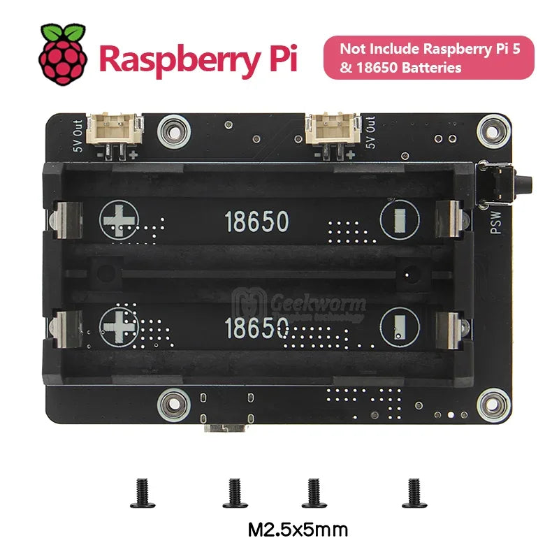 Custom Raspberry Pi 5 18650 UPS, X1200 V1.2 Power Management Board with Auto Power on For Pi 5 Custom